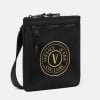 Versace Jeans Couture Embroidered V-Emblem Crossbody Bag Black/Gold