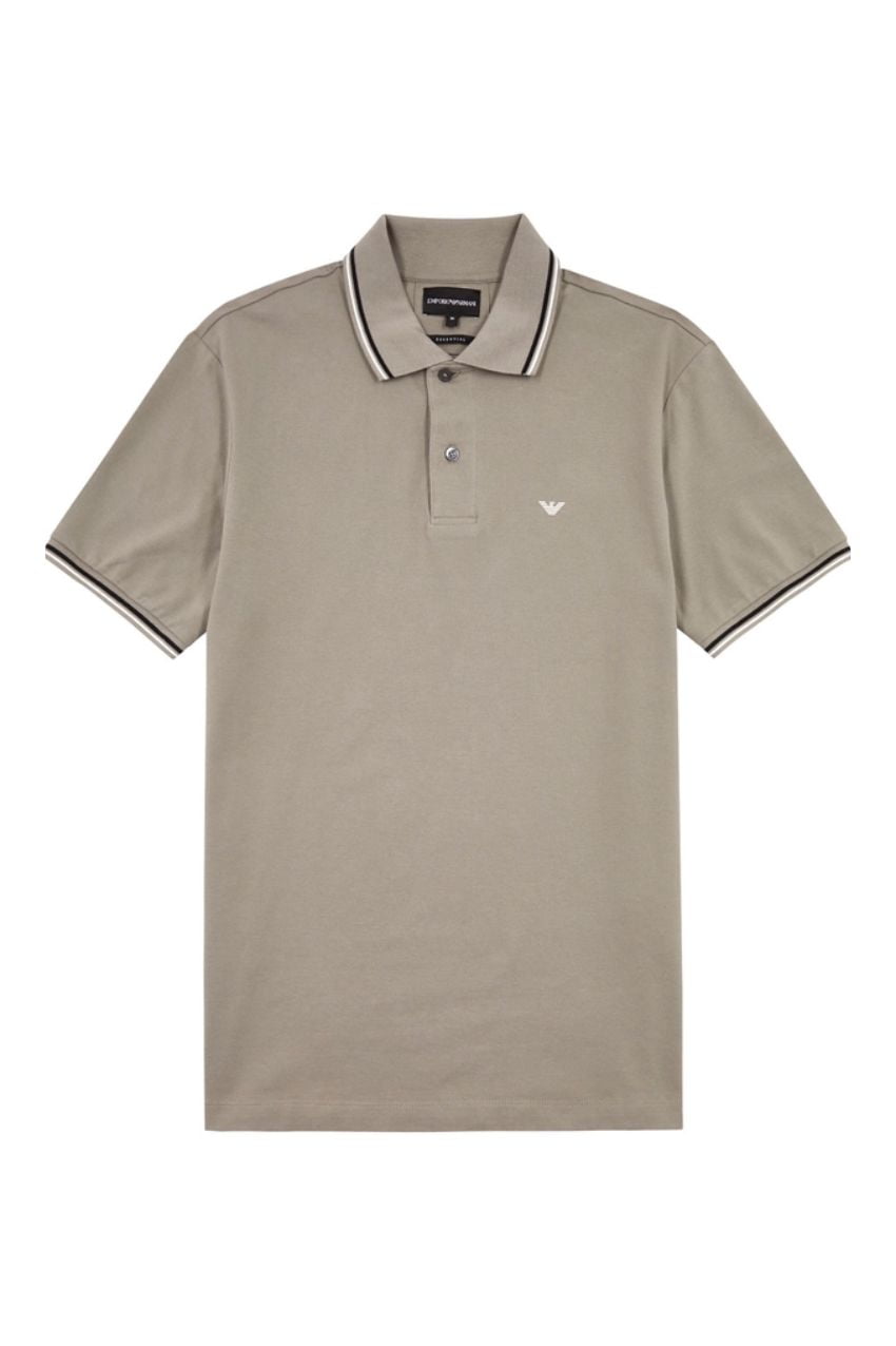 Emporio Armani Jersey Polo Shirt Grey