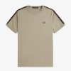 Fred Perry Contrast Tape Ringer T-Shirt Warm Grey/Carrington Brick