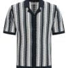 Pure Path Striped Knitwear Shirt Navy