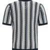 Pure Path Striped Knitwear Shirt Navy