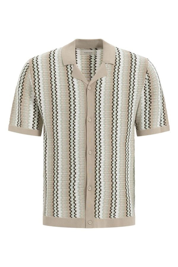 Pure Path Striped Knitwear Shirt Sand
