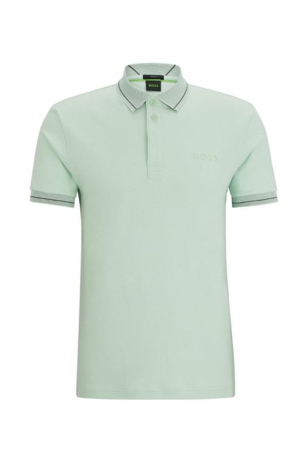 BOSS Paul 1 Curved Polo Open Green