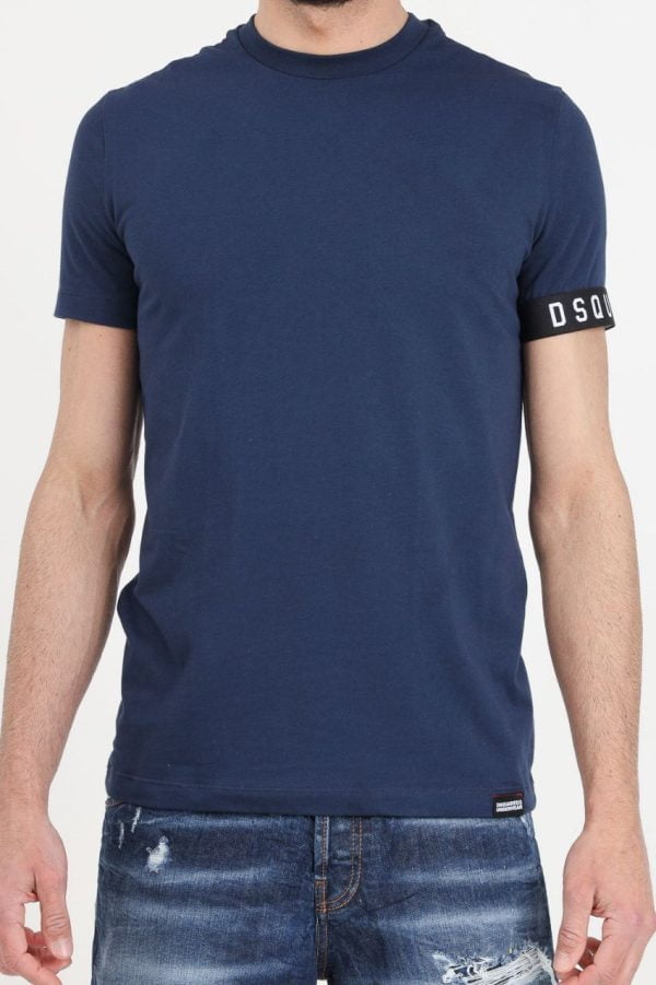 DSquared2 Round Neck T-Shirt Blue/Black/White