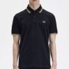 Twin Tipped Fred Perry Polo Black/Champagne