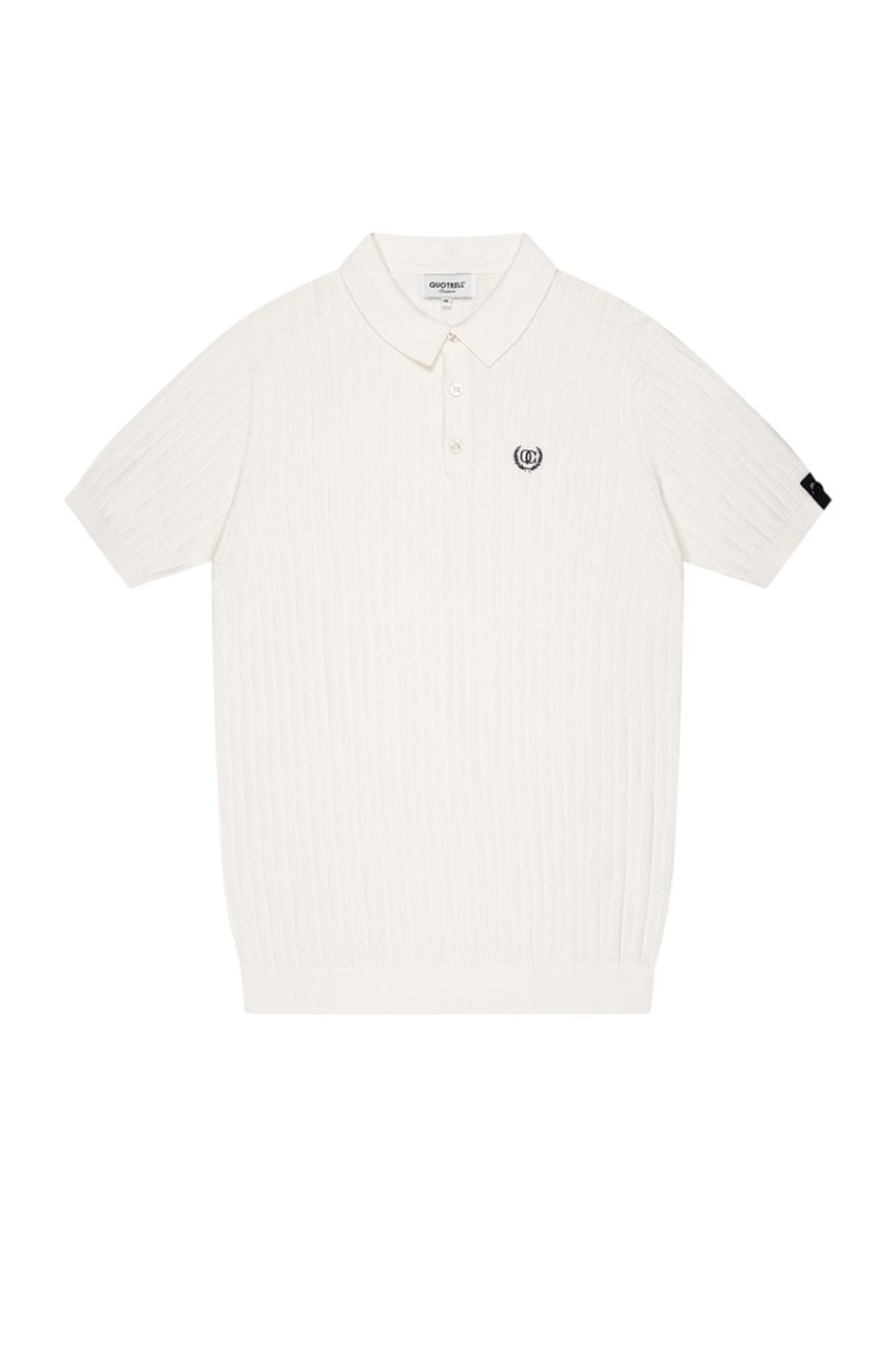 Jay Knitted Polo Quotrell Off White/Black