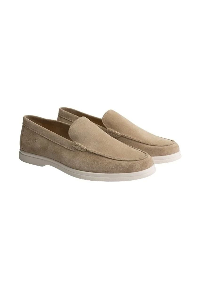 Malelions Men Low Top Signature Loafers Beige