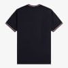 Fred Perry Twin Tipped T-Shirt Navy/Snow White/Burnt Red