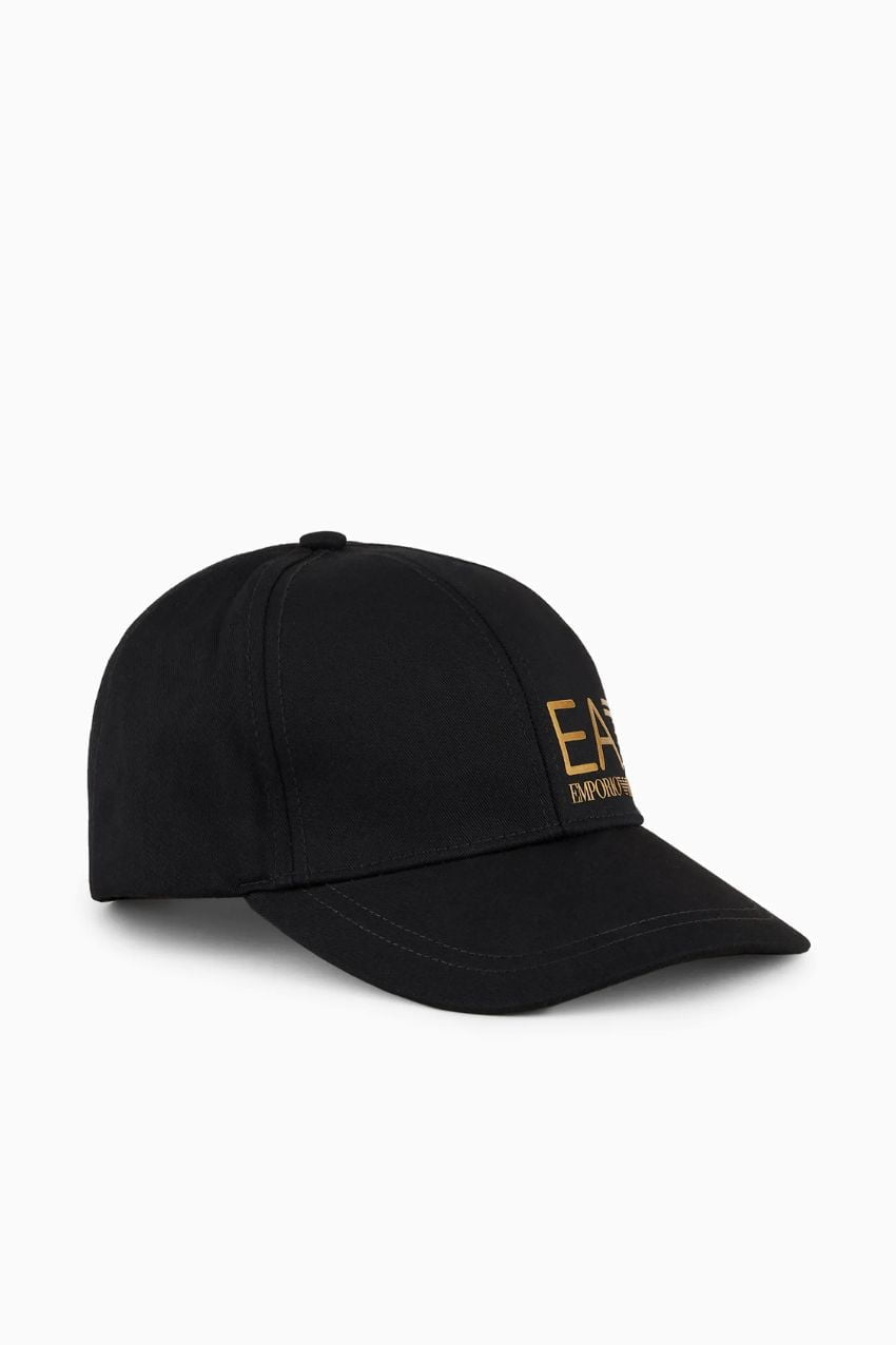 EA7 Train Core U Cap Logo Baseball Hat Black/Gold